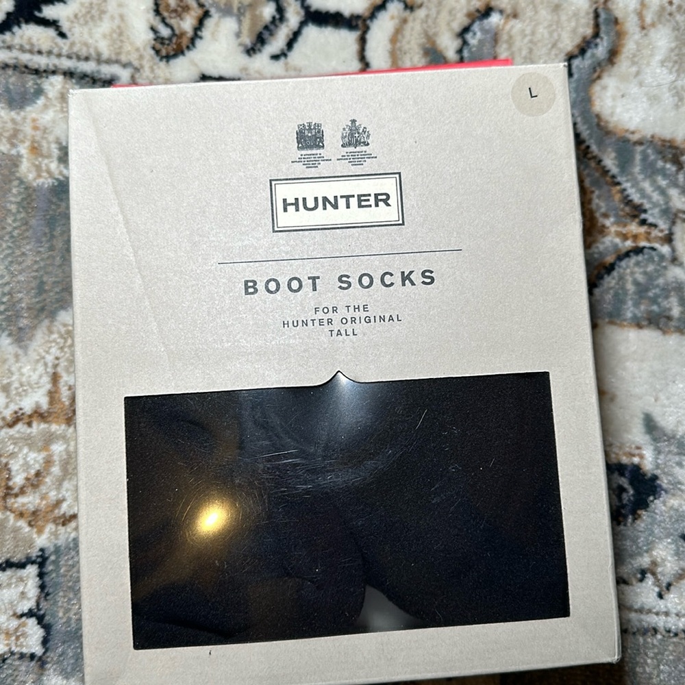 Hunter Boot socks size large color, black